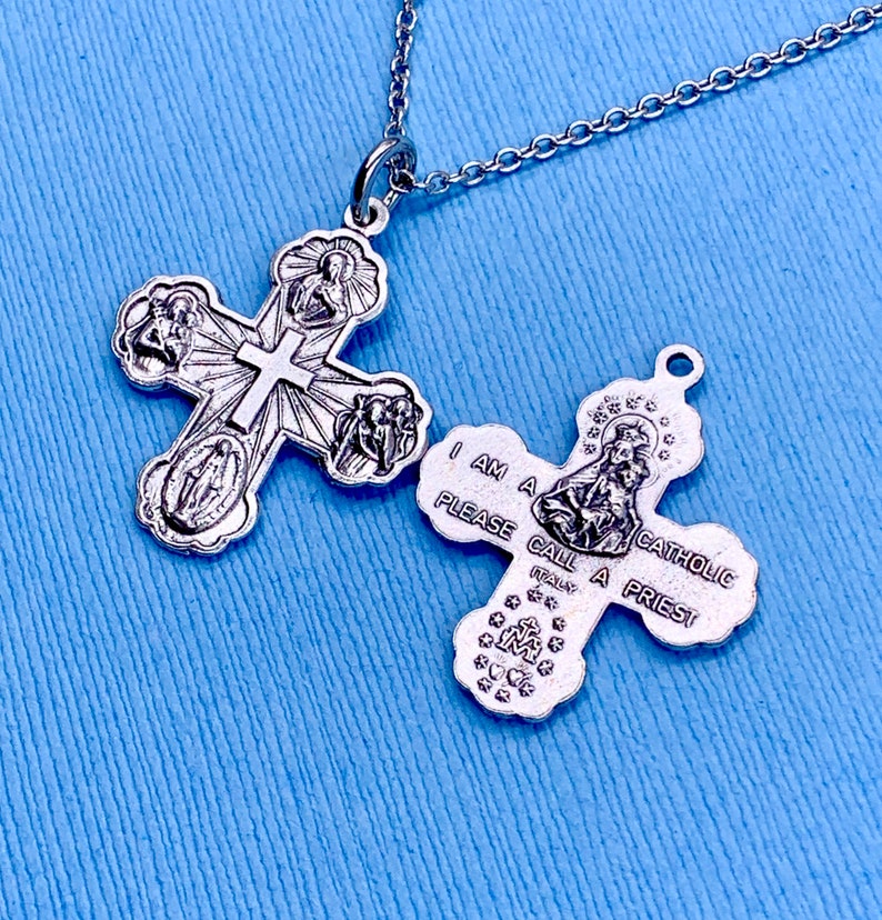 I Am Catholic Call A Priest 4 Way Medal Necklacecall Priest Etsy