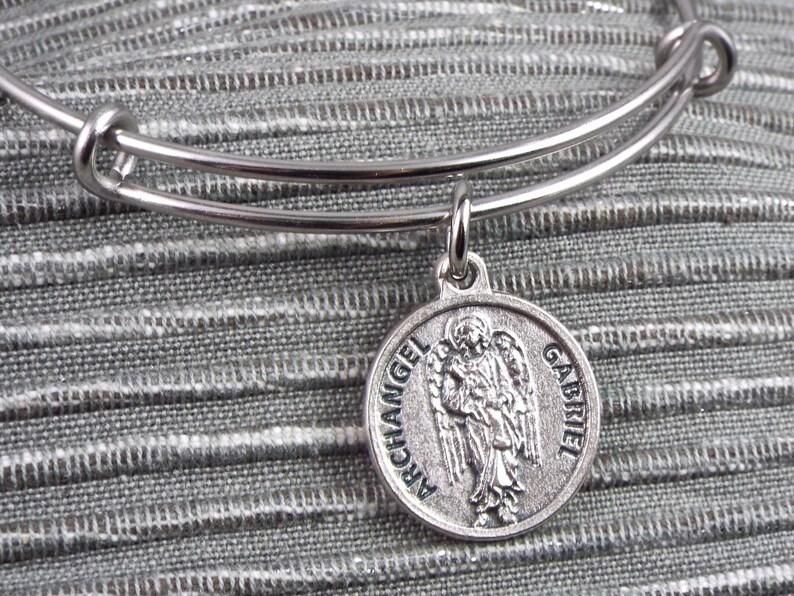Postal Workers Archangel Gabriel Bangle Bracelet Archangel Gabriel Stainless Steel Bangle Archangel Bangle Bracelet Pouch Gift Box