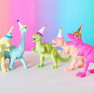 Mini Party Hats | Dinosaur Party Hats | Figurine Party Hats | Set of 5