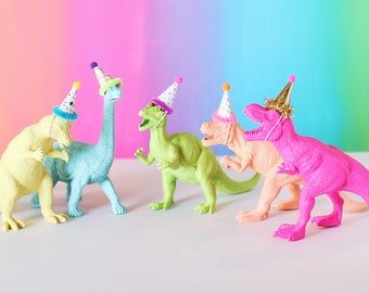 Mini Party Hats | Dinosaur Party Hats | Figurine Party Hats | Set of 5