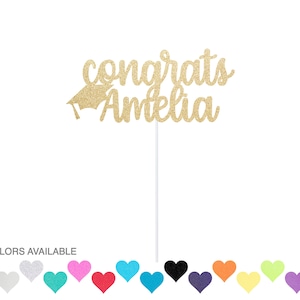 Custom Glitter Graduation Cake Topper: Class of 2024