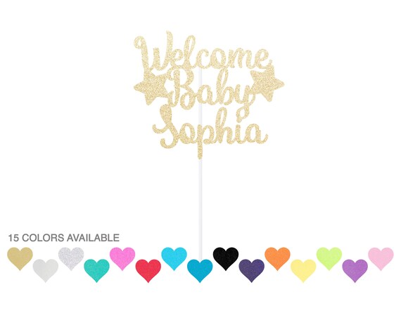 Custom Welcome Baby Cake Topper - Stars Topper - Baby Shower Cake Topper Il_570xn