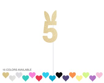 5 Easter Bunny Rabbit Cake Topper - 5th Birthday Cake Topper