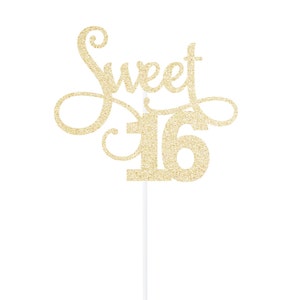 Sweet 16 Cake Topper - Birthday Cake Topper - 16 Sign - Centerpiece