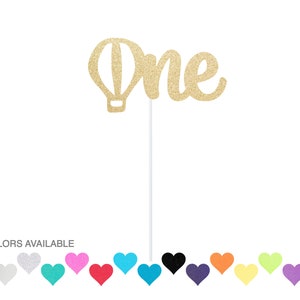 One Hot Air Balloon First Birthday Cake Topper