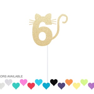 6 Cat Cake Topper | 6th Birthday Cake Topper - any Age