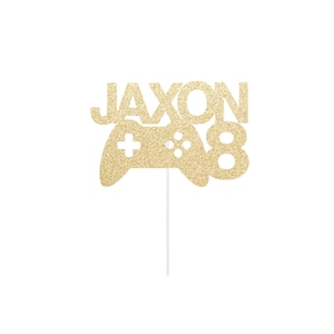 Personalized Glitter Video Game Controller Cake Topper