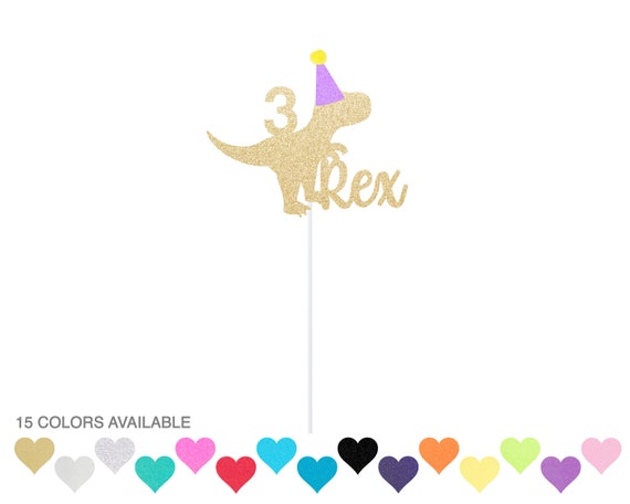 3 Rex Dinosaur Birthday Cake Topper - 3Rex - Third Birthday - Dino Party Il_570xn