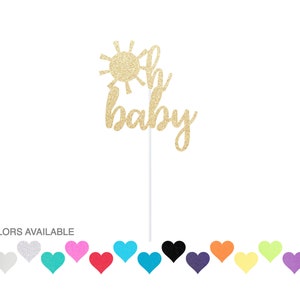 Oh Baby Sunshine Cake Topper | Sunshine Baby Shower Cake Topper | Sun Cake Topper