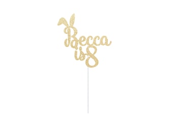 Custom Birthday Cake Topper Bunny Rabbit Easter Sign Centerpiece