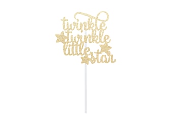 Glitter Twinkle Little Star Cake Topper - Baby Shower Decoration