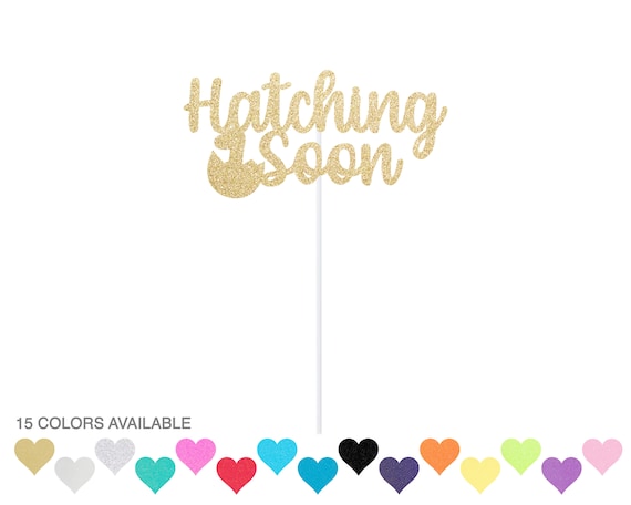Hatching Soon Dinosaur Cake Topper - Dino Baby Shower - boy or girl Il_570xn
