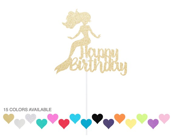 Mermaid Birthday Cake Topper - Happy Birthday Mermaid Topper - Under the Sea Birthday Il_570xn