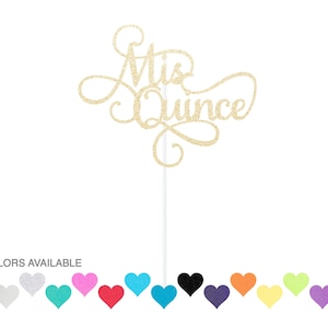 Mis Quince Cake Topper | Quinceanera Cake Topper | 15th Birthday | Fifteen | any color glitter | 15 | Quinceañera