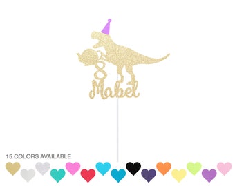 Personalized Tea Rex Cake Topper - Tea Party Dinosaur Cake Topper - Dinosaur Topper - TeaRex - Custom Topper