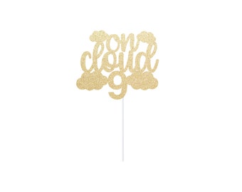 On Cloud 9 Cake Topper Cloud 9 Cake Topper Nine Topper Centerpiece 9 Birthday Sign