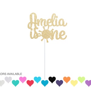 Custom Sun Cake Topper | First Birthday Sunshine Cake Topper | Personalized One Sun Cake Topper