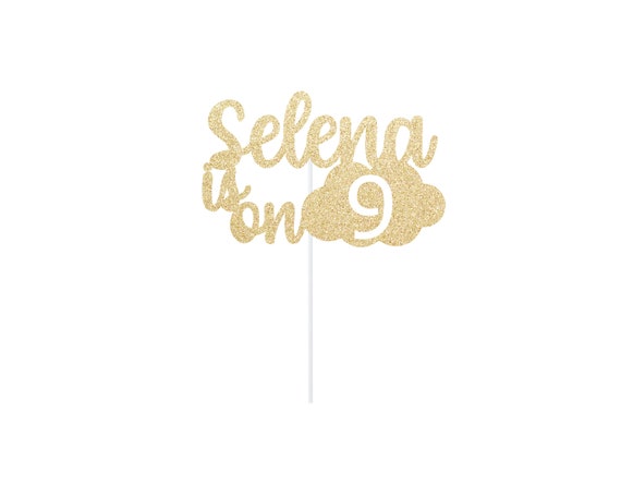 Custom On Cloud 9 Cake Topper Cloud 9 Cake Topper Nine 9th Party Decor Centerpiece Sign Photo Prop Il_570xn