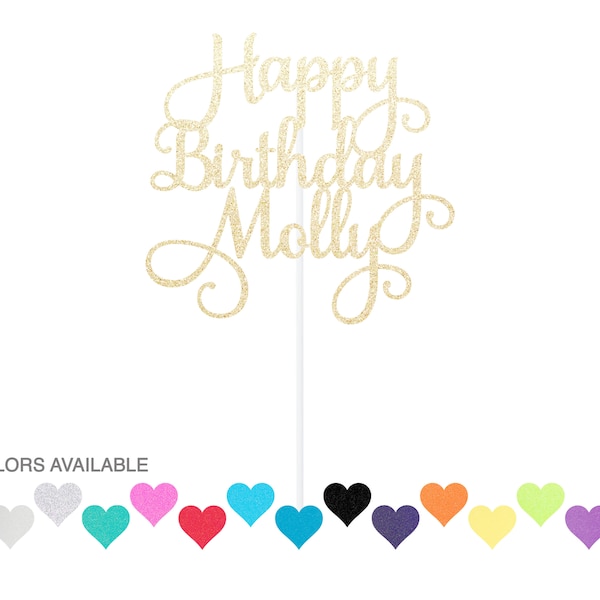 Custom Personalized Birthday Cake Topper - Name & Age