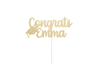 Custom Glitter Graduation Cake Topper: Class of 2026