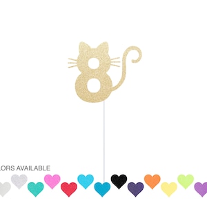 8 Cat Cake Topper | 8th Birthday Cake Topper