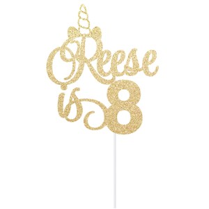 Personalized Birthday Unicorn Cake Topper - any color glitter custom topper