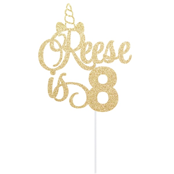 Personalized Birthday Unicorn Cake Topper - any color glitter custom topper
