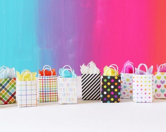 Mini bolsas de regalo / Bolsas de regalo en miniatura / Bolsas de regalo de dinosaurios / Bolsas de regalo pequeñas / Bolsas de regalo de figuras JUEGO DE 3