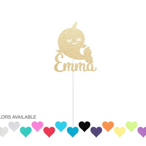 Custom Narwhal Cake Topper  - Narwhal Cake Topper - Personalized Sign Centerpiece