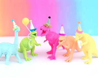 Mini Party Hats | Dinosaur Party Hats | Figurine Party Hats | Set of 5