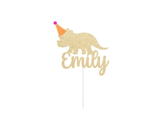 Personalized Birthday Dinosaur Cake Topper