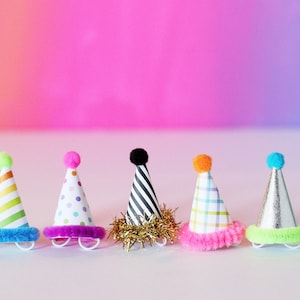 Mini Party Hats | Party Animal Mini Party Hats | Dinosaur Party Hats | Tiny Party Hats | 5 Hats