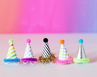 Mini Party Hats | Party Animal Mini Party Hats | Dinosaur Party Hats | Tiny Party Hats | 5 Hats