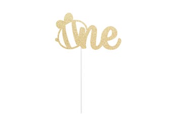 One Bee First Birthday Cake Topper