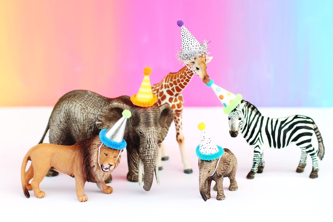 Mini Party Hats Party Animal Mini Party Hats Figurine Party Hats Set of