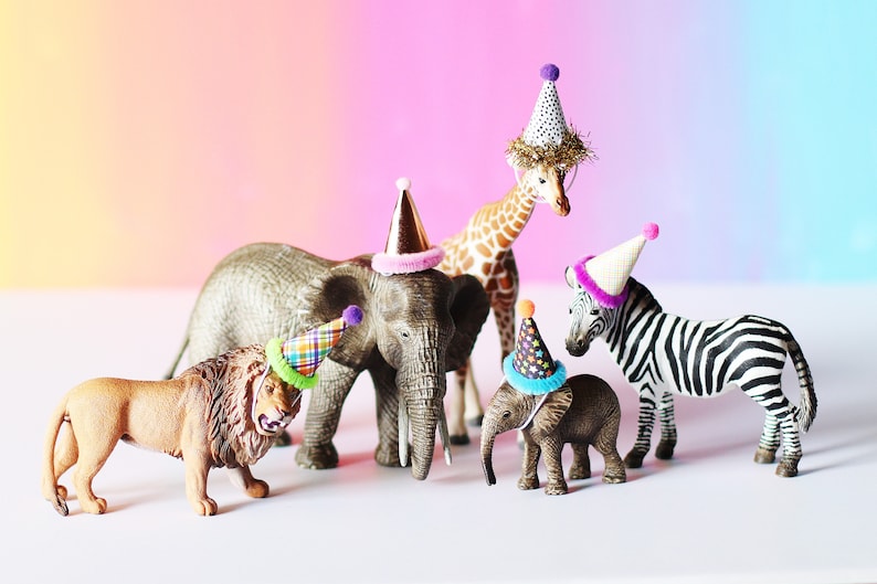 Mini Party Hats Party Animal Mini Party Hats Figurine Etsy