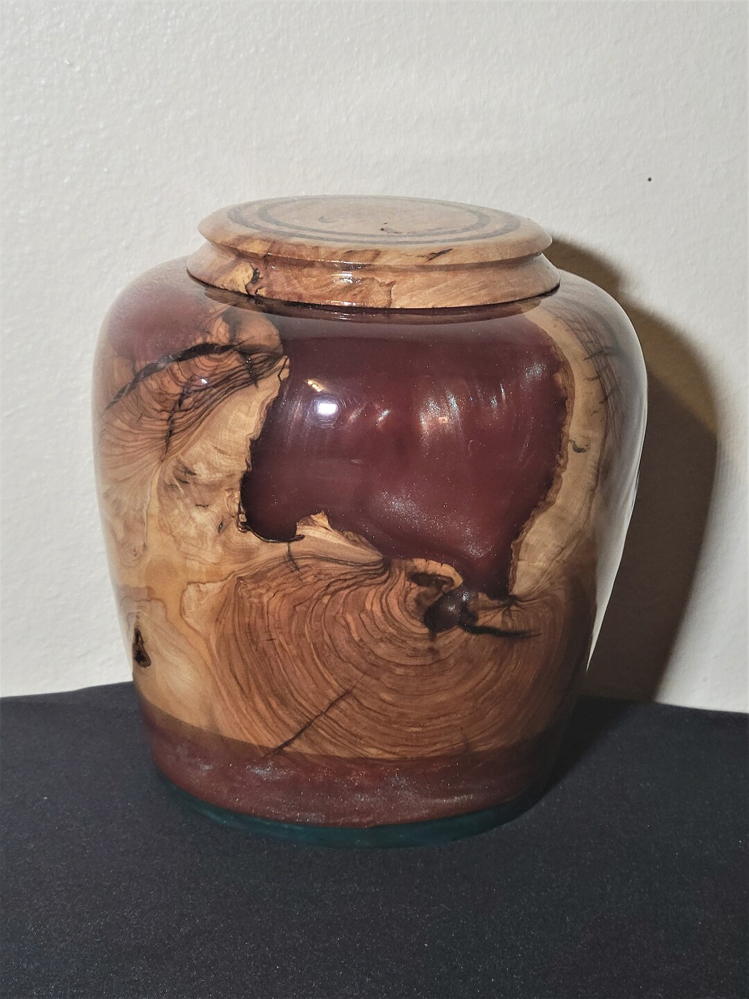 Handmade Cremation Urn Wood & Epoxy Resin Large Pet Urn Etsy