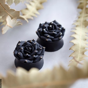 Crystal Rosebud flowers bridal plugs,Ear gauges 8,10,12,14,16,18,20,22,24,26,28,30mm;0g,00g;5/16&quot;,3/8&quot;,1/2&quot;,9/16&quot;,5/8&quot;,3/4&quot;,7/8&quot;,1 1/4&quot;