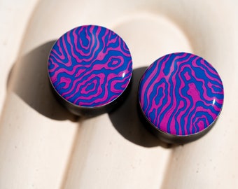 Pair zebra pattern plugs image ear wooden or clay tunnels 4,5,6,8,10,11,12,14,16,18,20,24-40mm;6,4,2g,0g,00g;1/4,5/16,3/8,1/2,9/16,5/8,3/4"