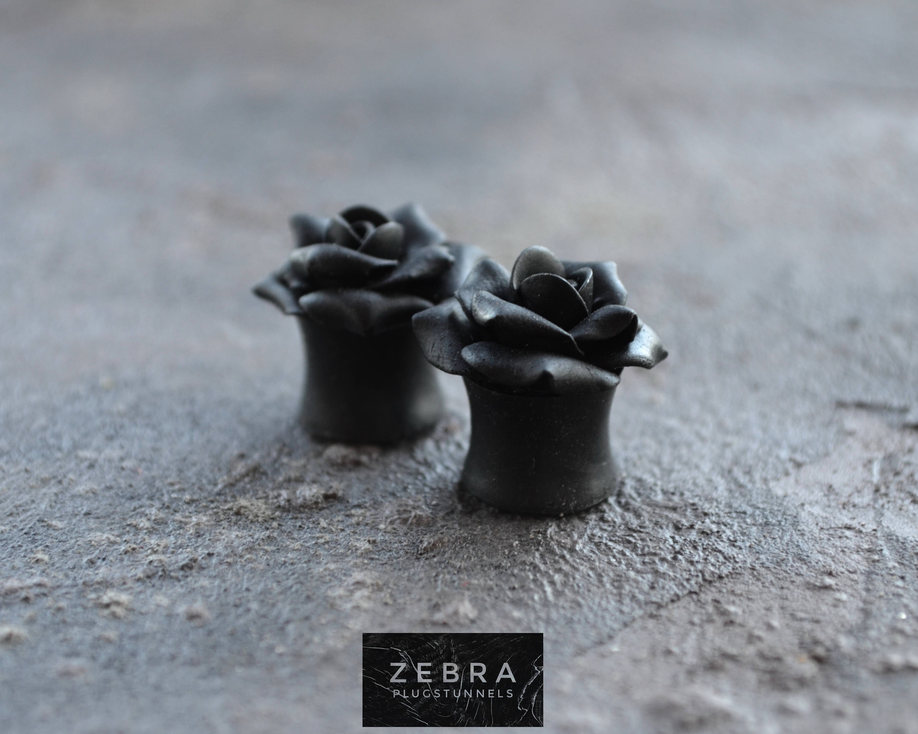 Black Rosebud flowers plugsWedding tunnelsBride Etsy