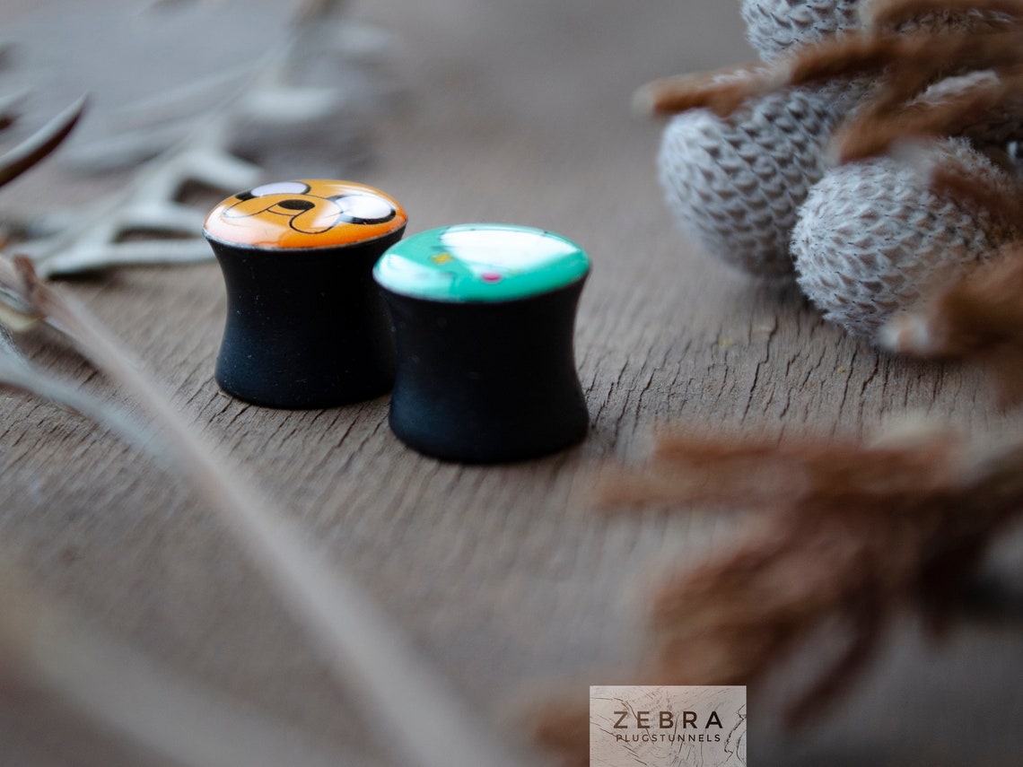 Pair plugs Anime image wooden or clay ear Gauges Etsy