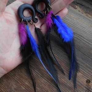 Boho feathers plugs gauges,hanger feather eriings,dangling plug,size 4,6,8,10,11,12,14,16,18,20 mm,6g,4g,2g,0g,00g,1/4,1/2,5/16,9/16,5/8,3/4 image 5