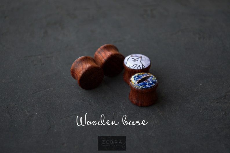 Pair gauges Sea jellyfish image ear wood or clay plugs,4,5,8,10,12,14,16,18,20,22-40mm6g,4g,2g,0g,00g5/16,3/8,1/2,9/16,5/8,3/4,7/8 image 4