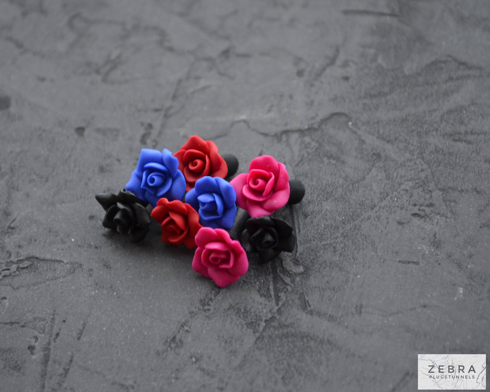 Black Rosebud flowers plugsWedding tunnelsBride Etsy