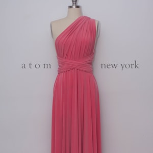 Coral LONG Floor Length Ball Gown Maxi Infinity Dress Gown Convertible Formal Multiway Wrap Dress Bridesmaid Dress Evening Dress Toga Dress