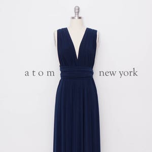Marineblauw LANGE vloerlengte baljurk maxi oneindigheidsjurk converteerbaar formele meerwegige wrap jurk bruidsmeisjesjurk avondjurk bruiloft