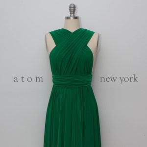 Emerald Green SHORT Infinity Dress Convertible Formal Multiway Wrap Dress Bridesmaid Dress Party Dress Cocktail Dress Evening Dress image 1