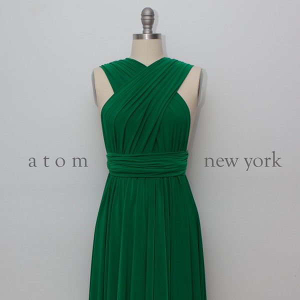 Emerald Green SHORT Infinity Dress Convertible Formal Multiway Wrap Dress Bridesmaid Dress Party Dress Cocktail Dress Evening Dress