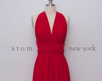Lipstick Red SHORT Infinity Dress Convertible Formal Multiway Wrap Dress Bridesmaid Dress Party Cocktail Dress Evening Dress Valentine's
