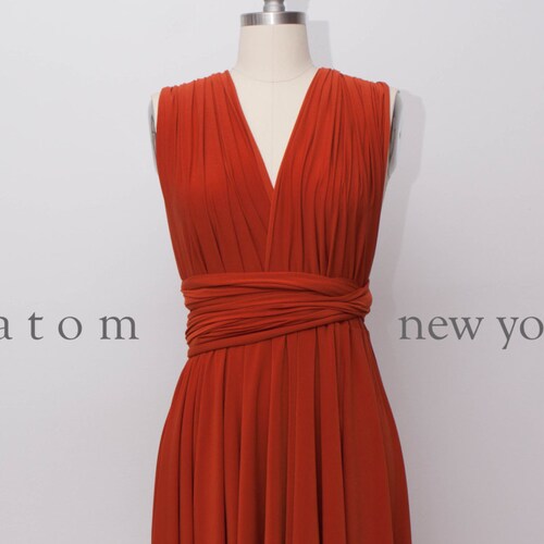 Rust Burnt Orange SHORT Infinity Dress 
